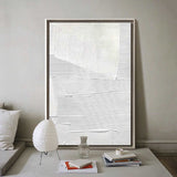 Large Plaster Art On Canvas White Abstract Painting White Minimalist Painting White 3D Textured Painting white wall art White abstract canvas art