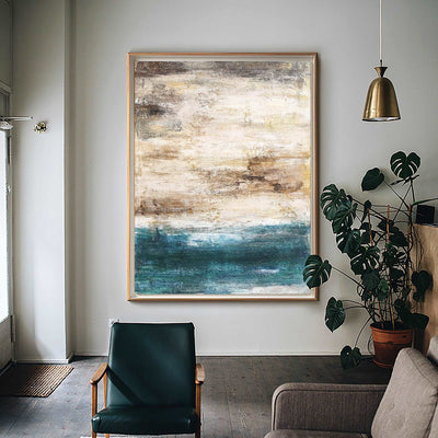 Acrylic Abstract Beach Painting On Canvas Extra LargeAcrylic Seascape Paintings Large Vertica Wall Art