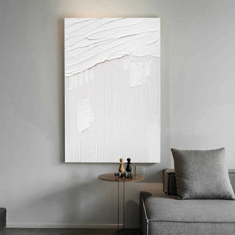 Large Textured White Painting Extra Large Plaster White Painting Art White Minimalist Abstract Painting White wall painting