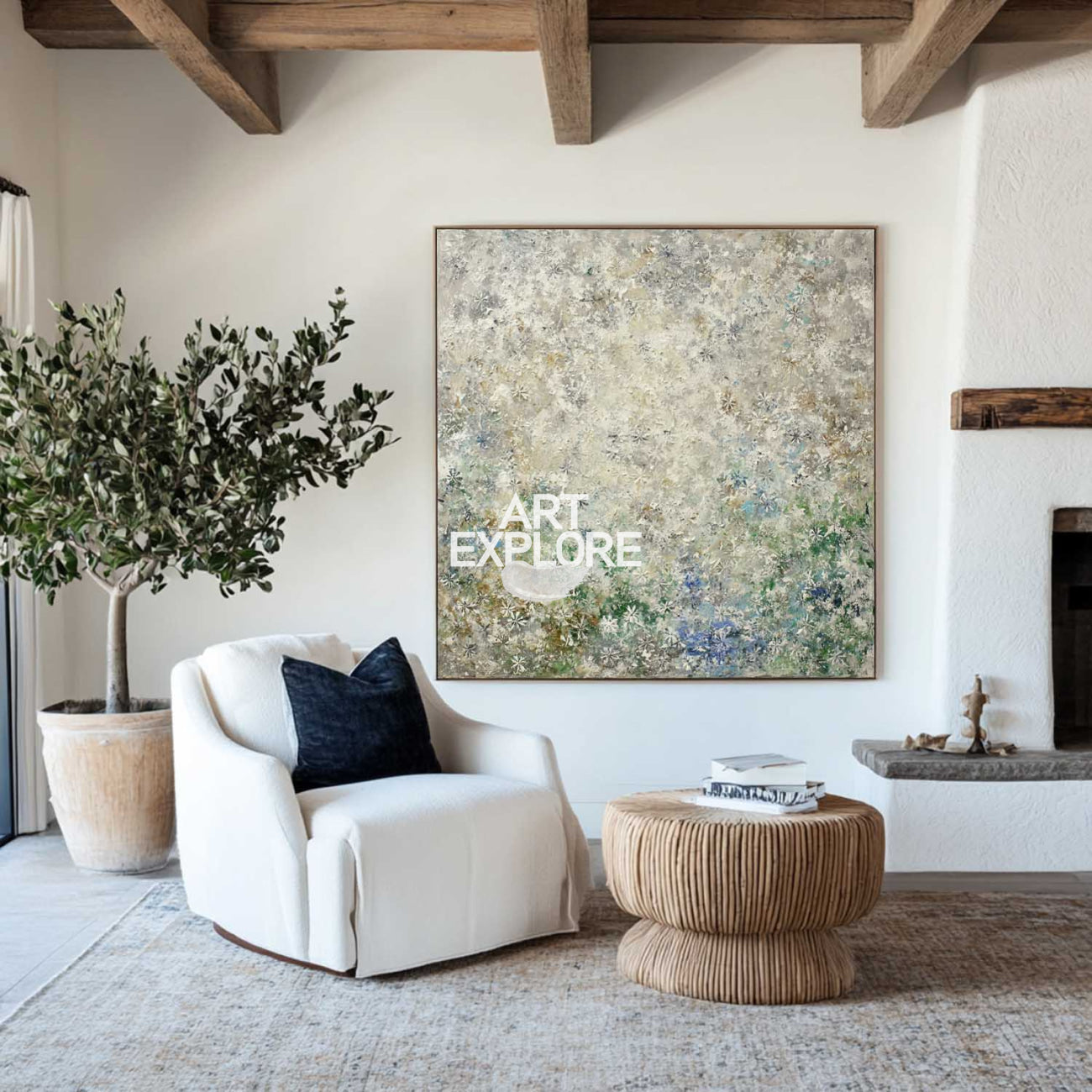 Natural Sage Green Minimalist Canvas Art, Cozy Wall Decor – ArtExplore