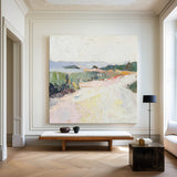 Natural Scenery Painting Beige Texture Landscape Livingroom Wall Art Luxury Modern Abstract Painting
