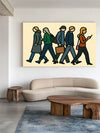 Neutral-Toned Pop Art – Large Handmade Canvas for Office, Bathroom, or Modern Home Settings