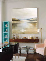 Neutral Desert Oasis Landscape Art, Handmade Textured Wall Art – ArtExplore