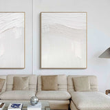 3D White Textured Abstract Art Minimalist Art Large Abstract Modern Minimal Wall Art For Sale