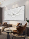 White Minimalist Canvas Art Minimalist Painting White Modern Canvas Art Large Artwork