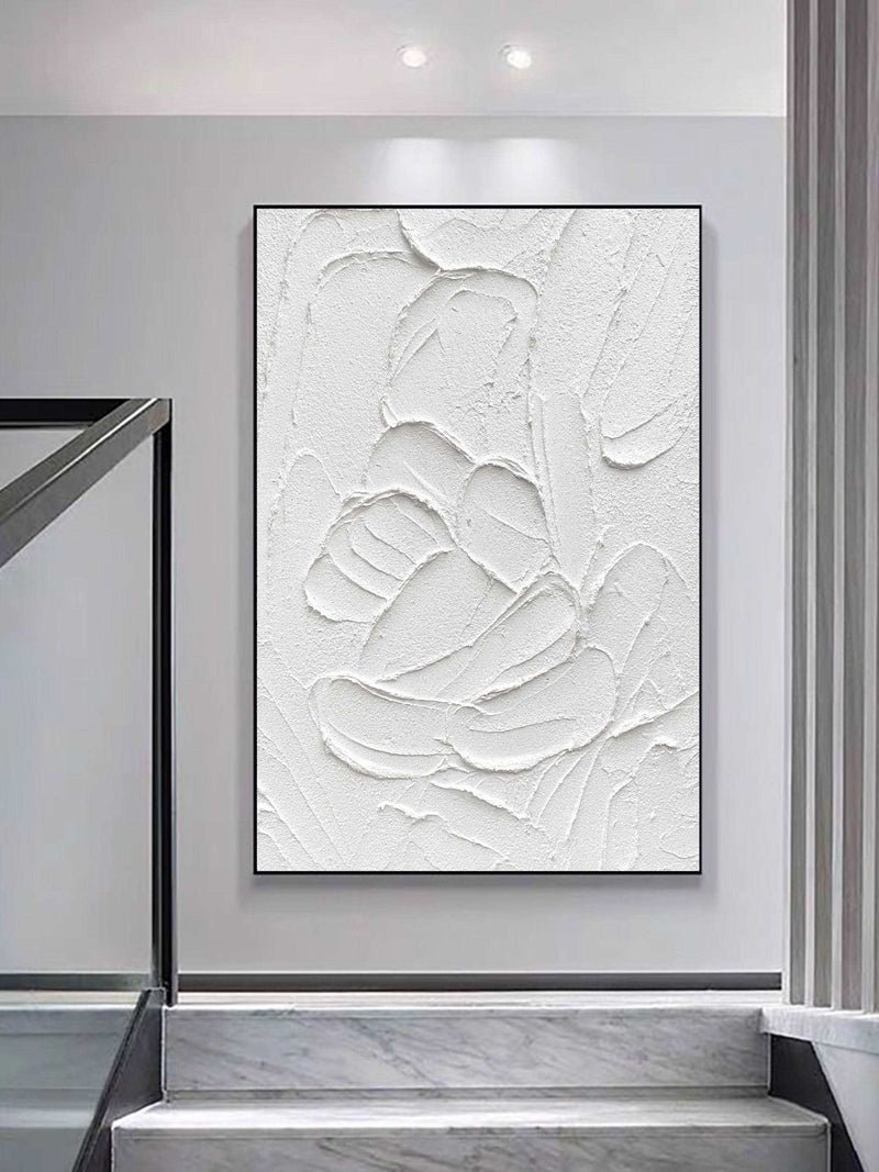 white Textured canvas art white 3D Textured art white textured wall art white abstract art painting white abstract painting white abstract wall art
