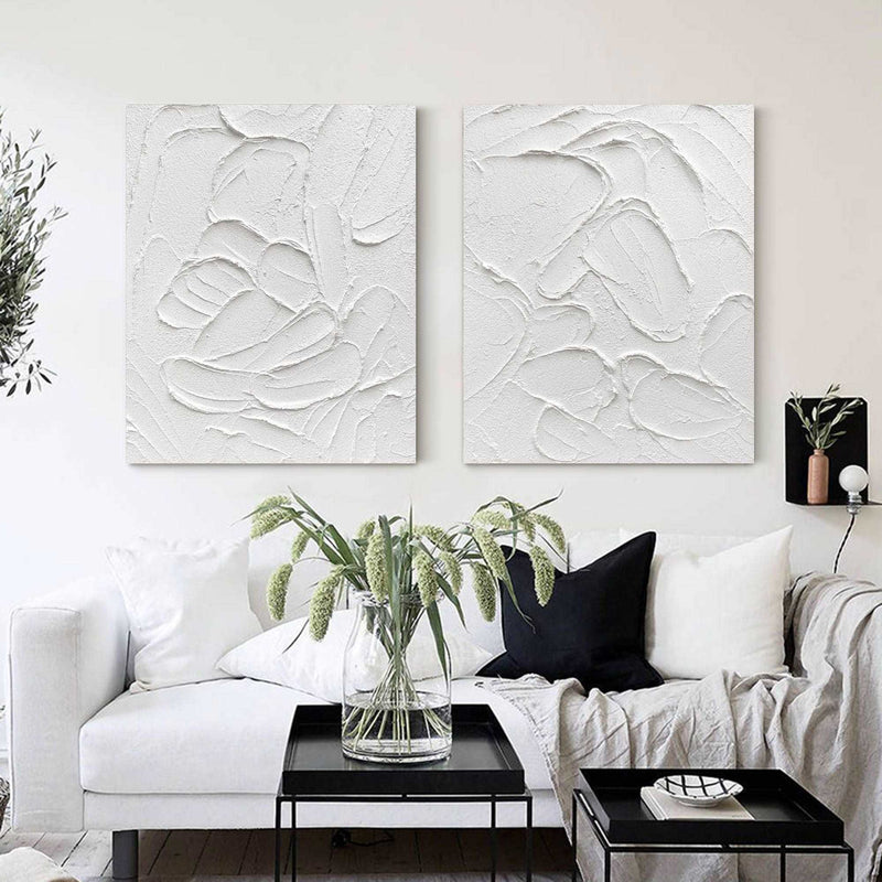 3D White Abstract Art Minimalist Art Large Abstract Modern Minimal Wall Art For Sale