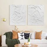 3D White Abstract Art Minimalist Art Large Abstract Modern Minimal Wall Art For Sale