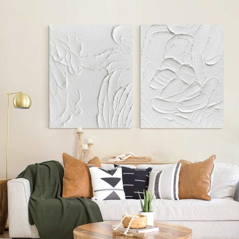 3D White Abstract Art Minimalist Art Large Abstract Modern Minimal Wall Art For Sale