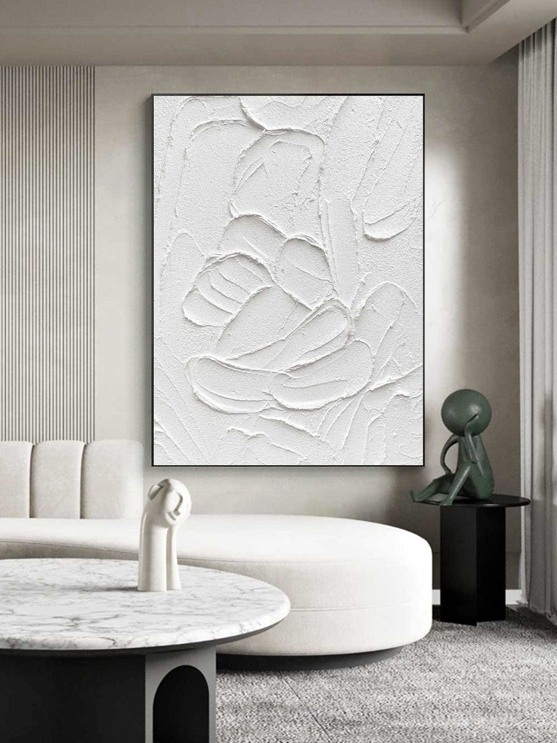 white Textured canvas art white 3D Textured art white textured wall art white abstract art painting white abstract painting white abstract wall art