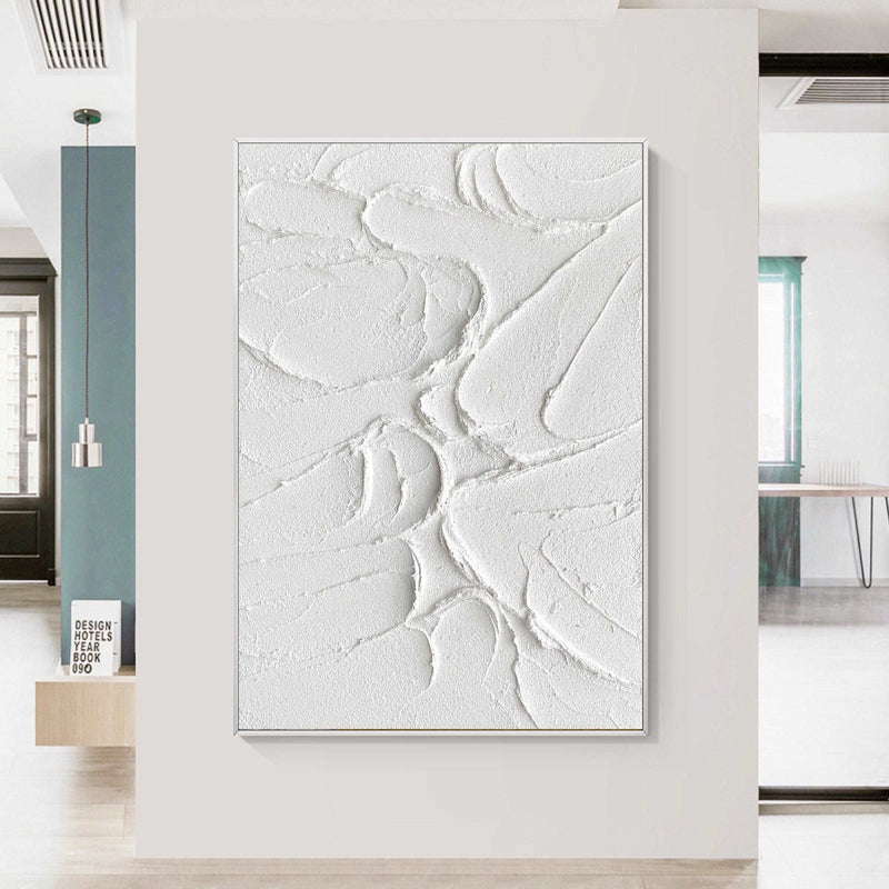 3D White Abstract Painting #ABAV149