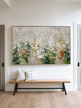 Original Sage Green Abstract Textured Oil Painting for Large Spaces | ArtExplore
