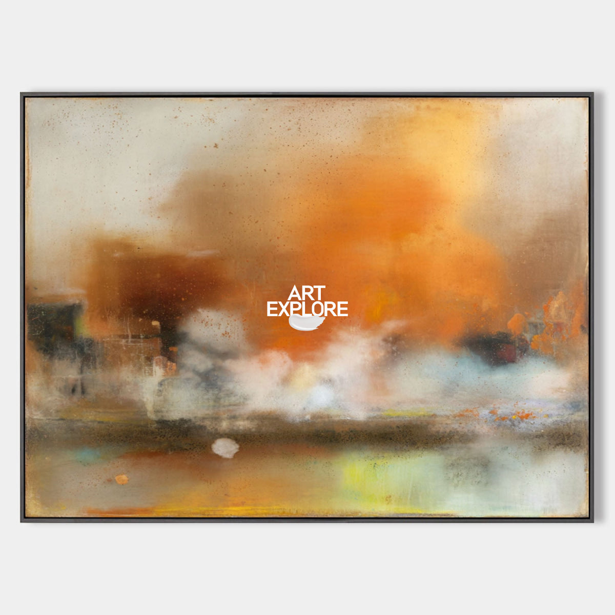 Original Textured Abstract Painting In Earth Tones With Handmade Brushstroke Details