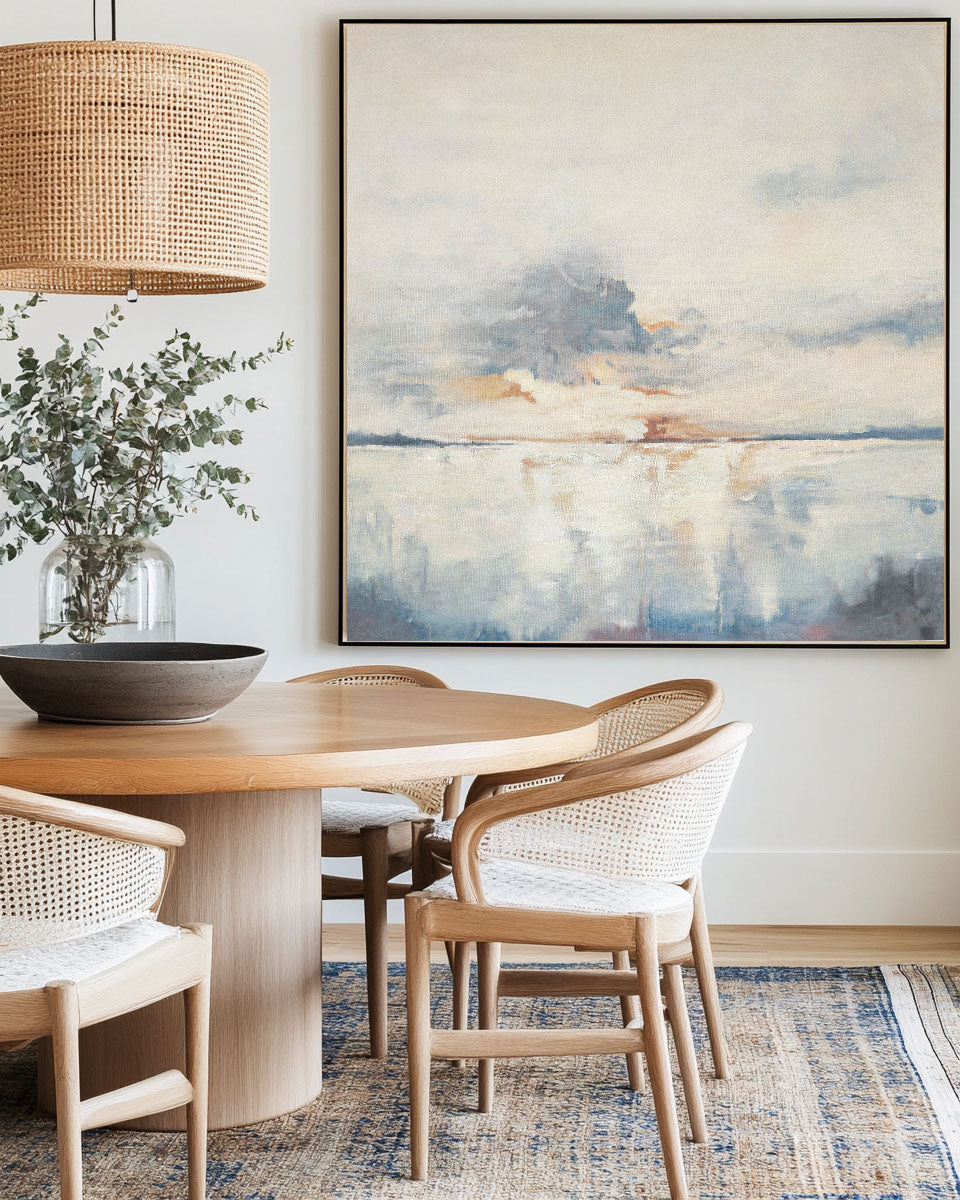 Oversize Blue Landscape Abstract Canvas Art Original Abstract Paintings Texture Art Painting For Sale