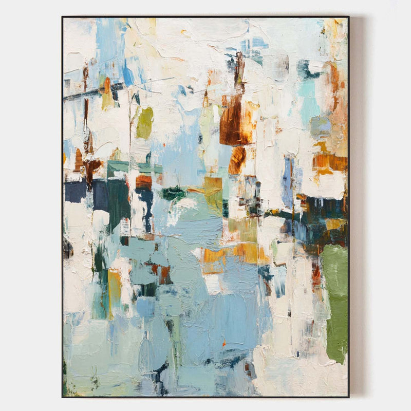 Oversized Blue White Texture Painting Modern Blue Abstract Canvas Wall Art Abstract Texture Fine Art