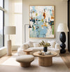 Oversized Blue White Texture Painting Modern Blue Abstract Canvas Wall Art Abstract Texture Fine Art