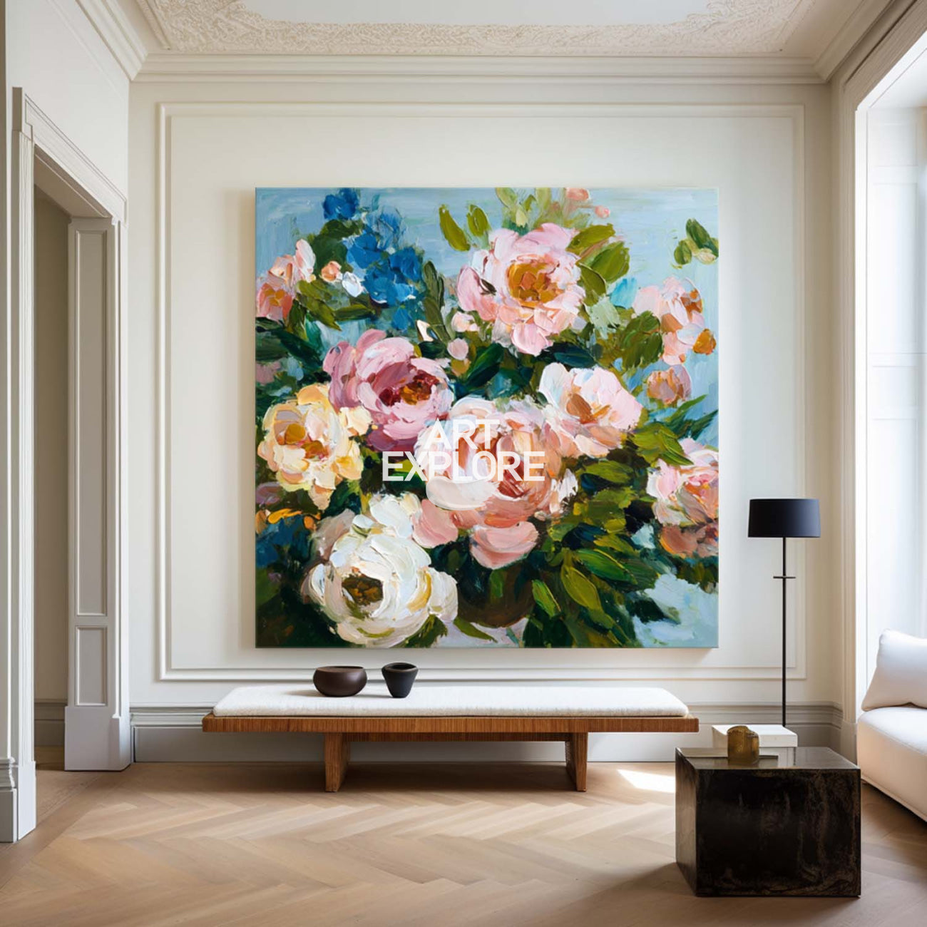 Oversized Floral Canvas Art, Rich Texture Spring Bouquet – ArtExplore