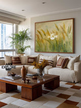 Oversized Green Wall Art - Nature Inspired Landscape | ArtExplore