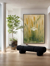 Oversized Reed Field Painting | Handmade Landscape Wall ArtExplore