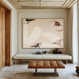 Oversized Vintage Canvas Painting – Minimalist Wall Decor for Bedroom | ArtExplore