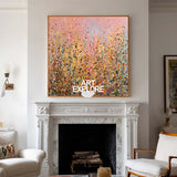 Petal Whispers: Custom Hand-Painted Pink Abstract Nature Art