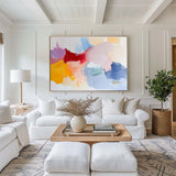 Pink And White Wall Art Huge Contemporary Warm Tone Texture Artwork Colorful Abstract Art for Sale