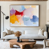Pink And White Wall Art Huge Contemporary Warm Tone Texture Artwork Colorful Abstract Art for Sale