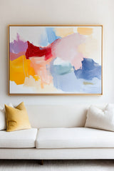 Pink And White Wall Art Huge Contemporary Warm Tone Texture Artwork Colorful Abstract Art for Sale