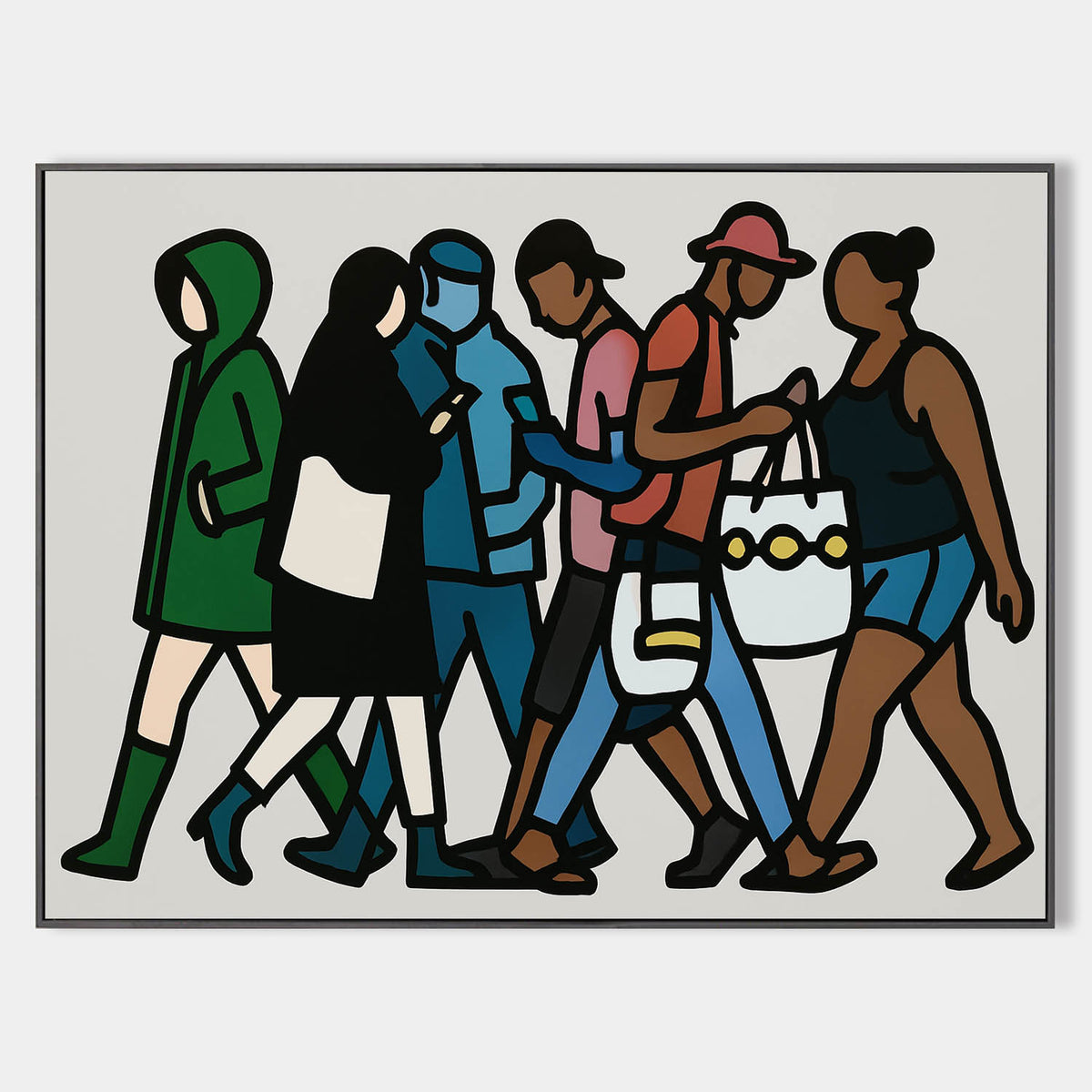 Pop Art Home Decor – Large Modern Crowd Scene for Big Spaces, Original Handmade Canvas by ArtExplore