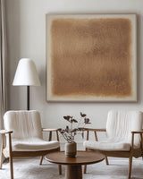 Large Beige Wall Art Gradient Monochrome Color Textured Wall Art Modern Beige Abstract Painting