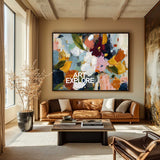 Radiant Floral Landscape - Original 3D Texture Art for Living Room