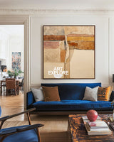 Rich Texture Brown Wabi-Sabi | Large Handmade Square Canvas ArtExplore