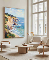 Seaside Landscape Oil Painting Large Textured Seaside Wall Art Modern Fine Art Paintings for Sale