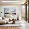 Serene Blue Scenery Oil Painting – Abstract Landscape Art for Relaxing Ambiance by ArtExplore