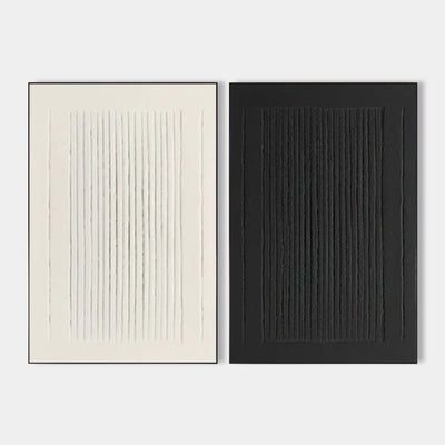 Set of 2 Black White Minimalist Textured Canvas Art – ArtExplore Handmade Decor
