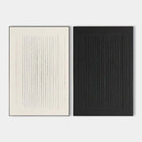 Set of 2 Black White Minimalist Textured Canvas Art – ArtExplore Handmade Decor