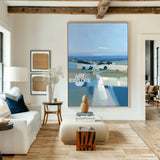 Soft Blue Landscape Abstract Painting for Living Room & Hotel – ArtExplore