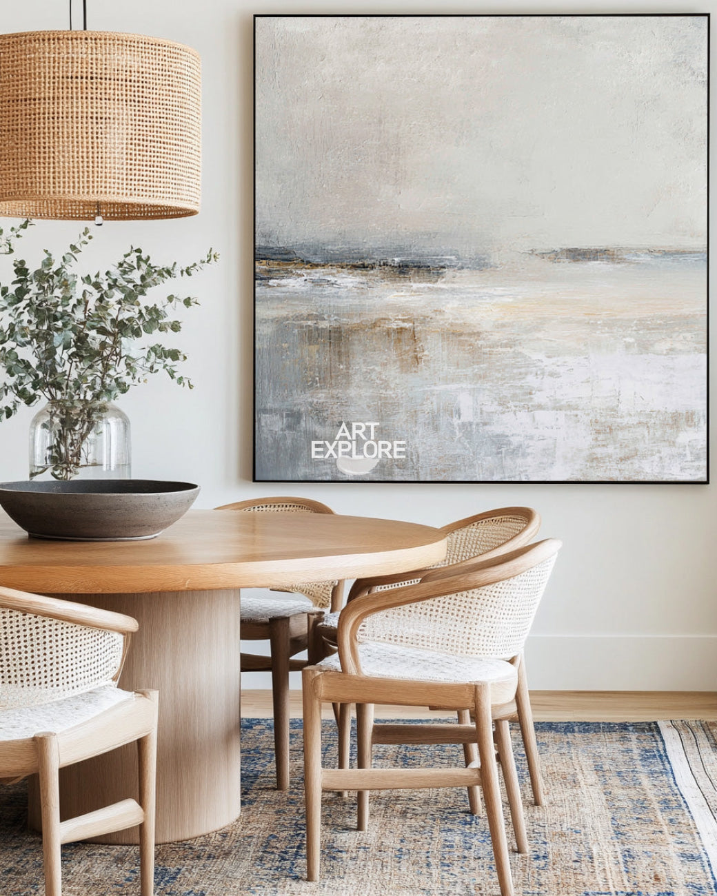 Soft Cloud Haze Landscape Painting | Handmade Textured Wall Art ArtExplore