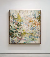 Soft Pastel Floral Wall Art | Handmade Vertical Oil on Canvas | ArtExplore