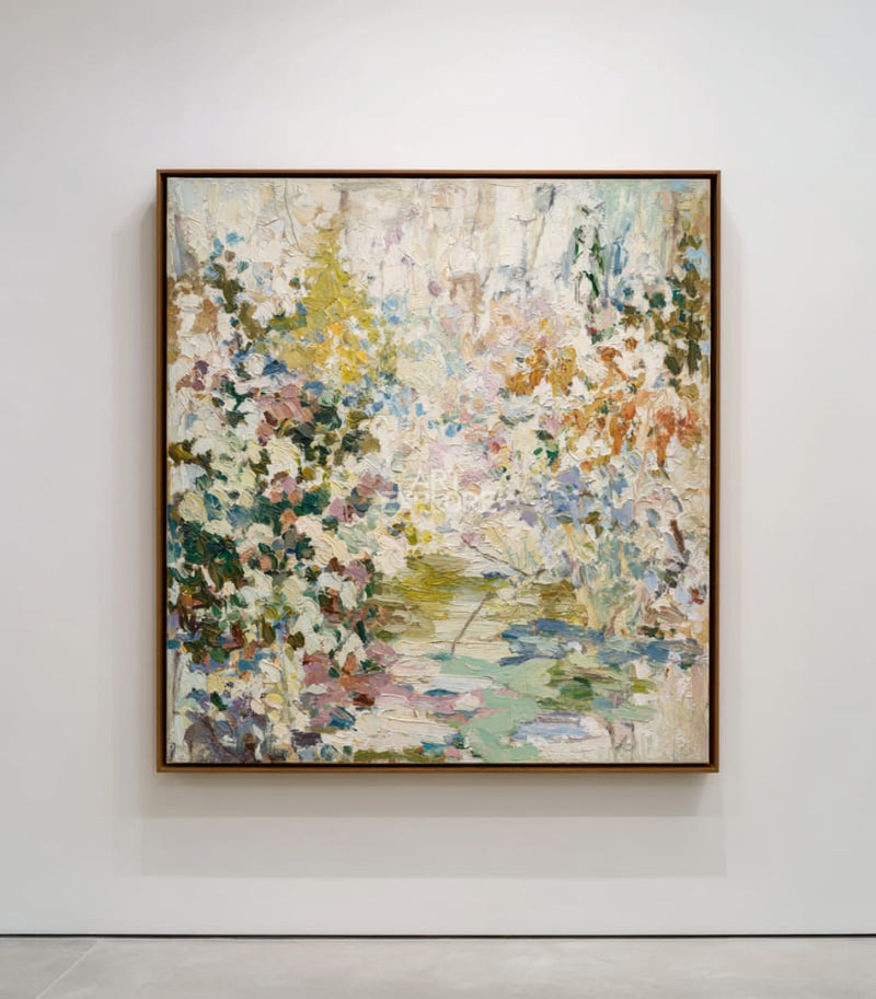 Soft Pastel Floral Wall Art | Handmade Vertical Oil on Canvas | ArtExplore