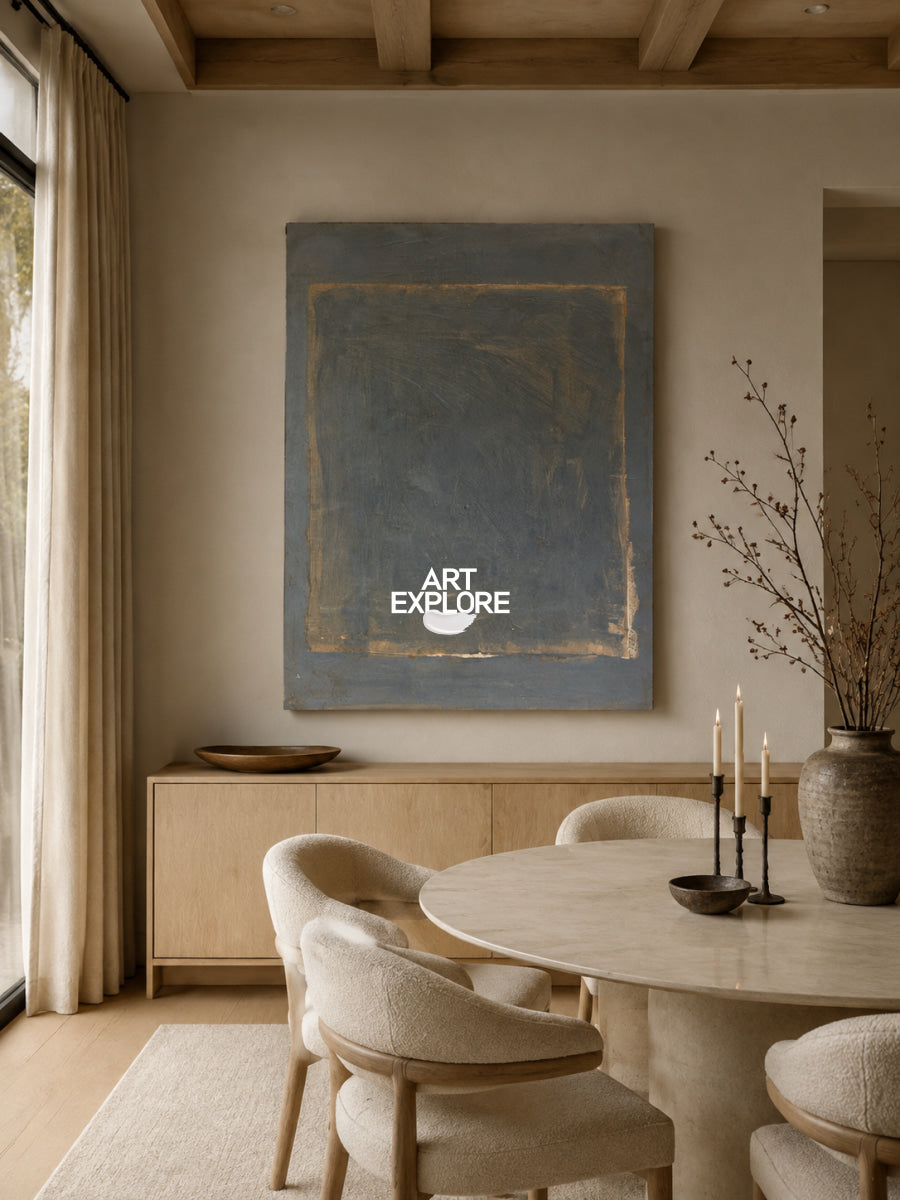Modern Minimalist Abstract Art Brown Gray Tones Original Handmade Canvas Decor