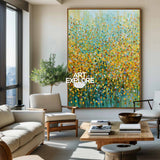 Spring Awakening: Colorful Pointillist Floral Wall Painting