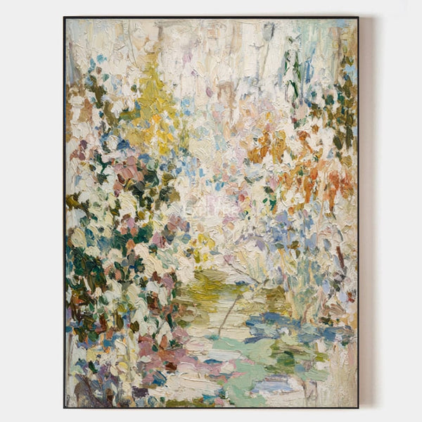 Spring Floral Landscape Oil Painting | Handmade Textured Wall Art | ArtExplore