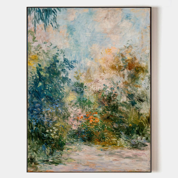 Spring Floral Landscape Oil Painting | Handmade Vertical Wall Art | ArtExplore