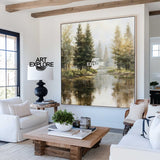 Square Landscape Canvas | Tranquil Lake and Trees Scene Wall Art | ArtExplore