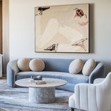 Statement Beige Artwork on Canvas – Handmade Wall Decor Horizontal | ArtExplore