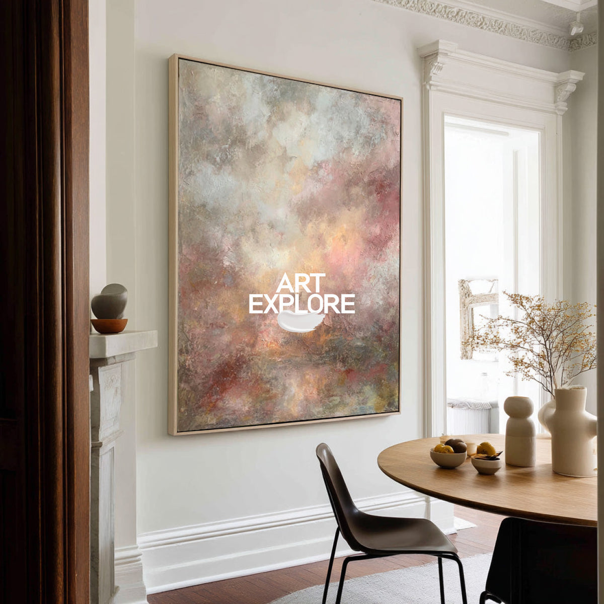 Textured Cosmic Abstract Painting, Modern Large Space Oil Wall Decor ArtExplore