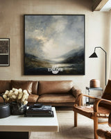 Textured Dawn Lake Wall Art | Modern Minimalist Landscape Canvas Art