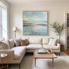 Textured Handmade Canvas Landscape by ArtExplore – Serene Blue Horizon Wall Art for Modern Living or Bedroom