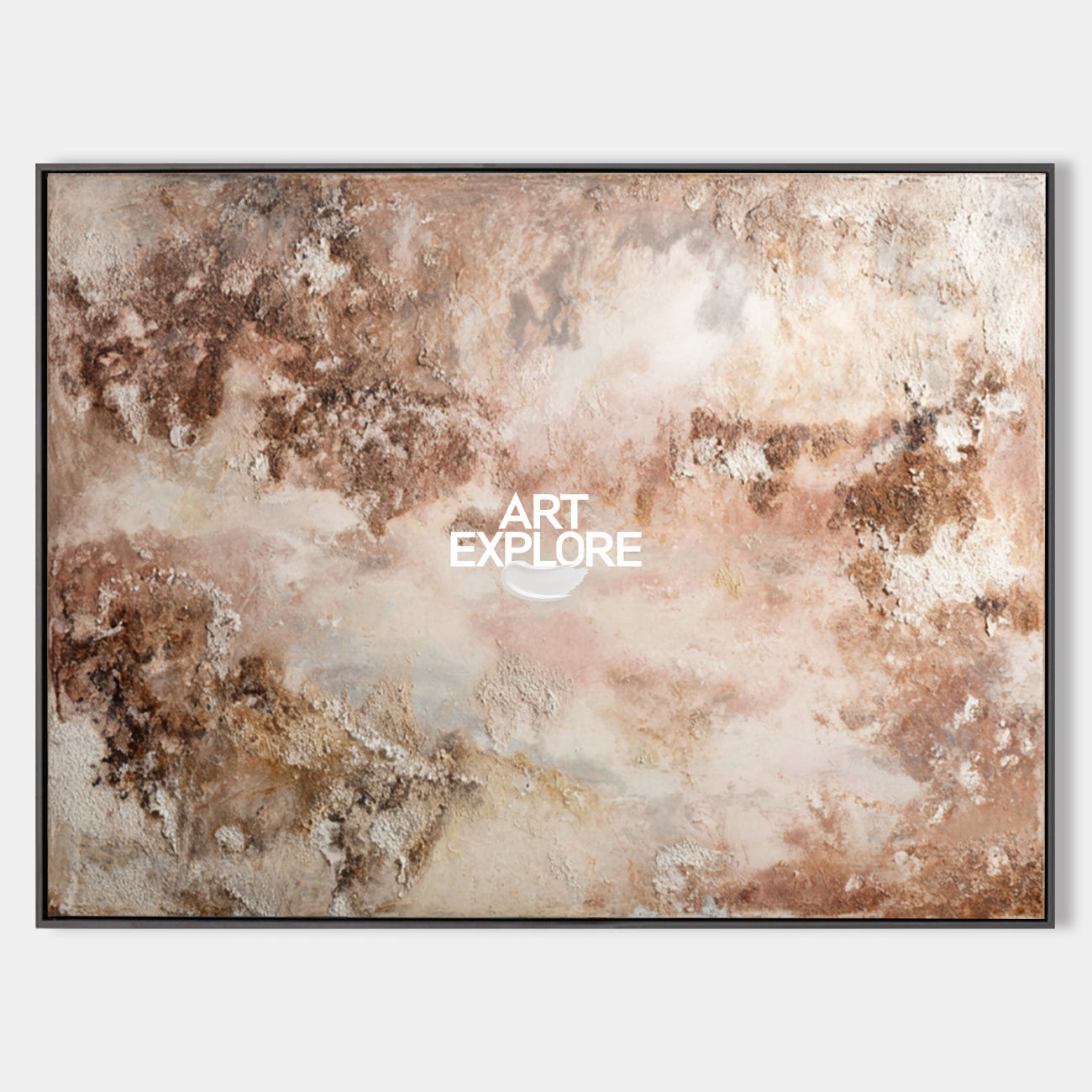Textured Minimalist Brown Canvas, Large Scale Gradient Oil Wall Art for Sale | ArtExplore